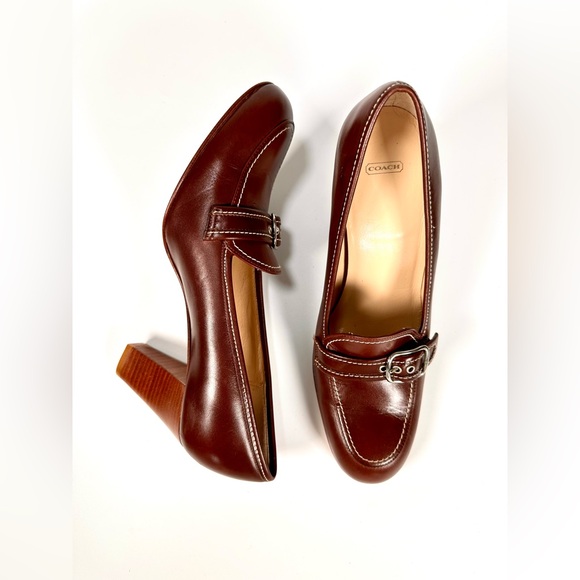 Coach Loafers Katrina Leather Pump Heels Made in Italy - Picture 7 of 11